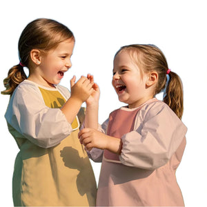 Home Kitchen Custom Bibs Baby Splice Color Baby Bib Waterproof Long Sleeve