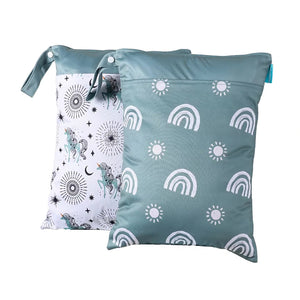 Reusable Diaper Organizer Large Waterproof Baby Wet Bag with Double Zipper